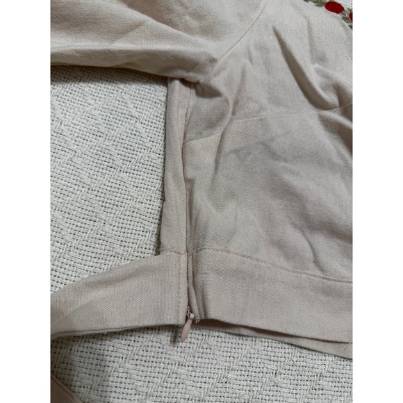 Herencia Collection Top Womens S Cream Embroidered Rosalinda Crop Square Neck XL - Picture 5 of 10